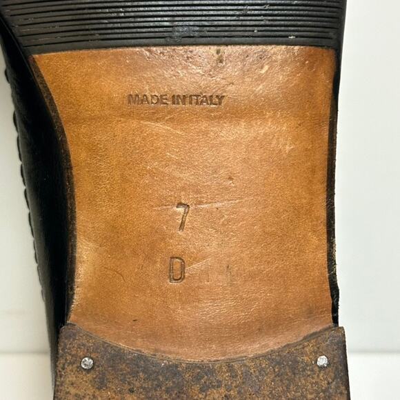 EUC Salvatore Ferragamo Black Calf Penny Loafer Moccasin Made in Italy VTG 7 D main image 11